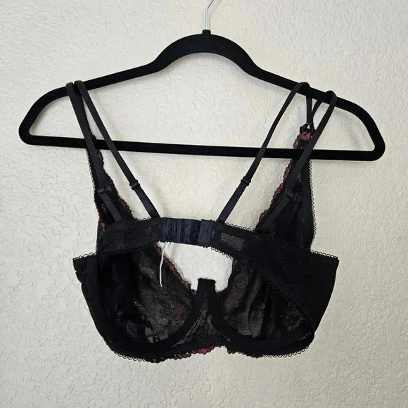 Intimately Free People Women’s Rust Black Lace Bra 34DD Black - Picture 4 of 8